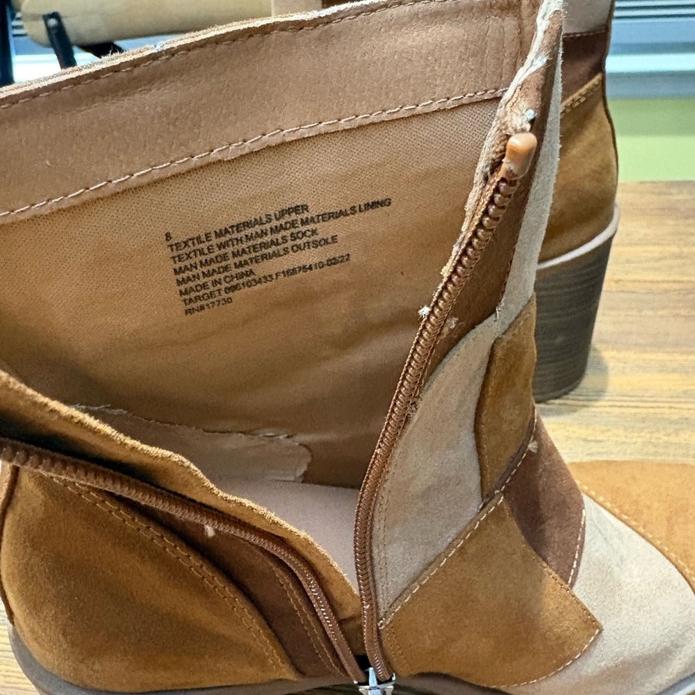 Universal Thread Patchwork Heeled Boots NWOT - image 7